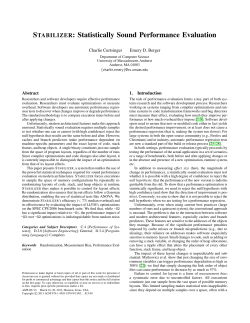 STABILIZER: Statistically Sound Performance Evaluation