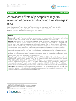 Antioxidant effects of pineapple vinegar in reversing of paracetamol