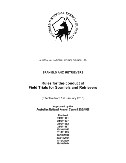Rules for the conduct of Field Trials for Spaniels and Retrievers