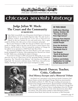 Read this issue - The Chicago Jewish Historical Society