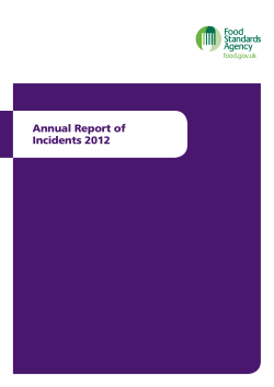 Annual Report of Incidents 2012