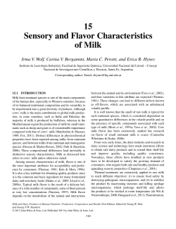 Sensory and Flavor Characteristics of Milk
