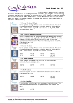 Schmetz needles Fact Sheet