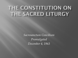 The Constitution on the Sacred Liturgy
