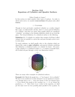 Section 13.6 Equations of Cylinders and Quadric Surfaces