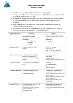 Handale Primary School Sentence Types