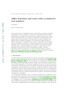 Affine functions and series with co