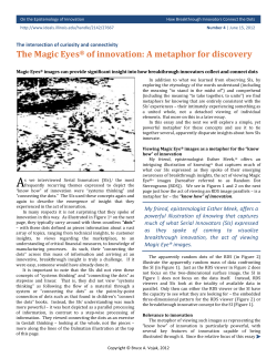 The Magic Eyes&reg; of innovation: A metaphor for