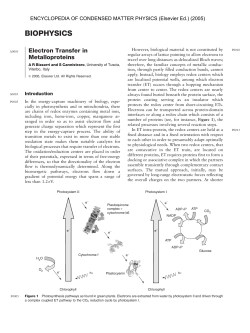 Electron transfer in Metalloproteins