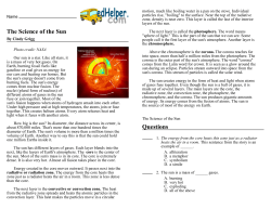 The Science of the Sun Questions