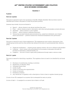 ap&reg; united states government and politics 2010 scoring