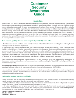 Protect Your Identity - Sewickley Savings Bank