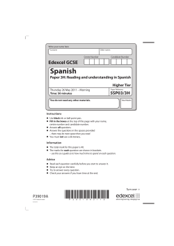 Edexcel GCSE Spanish - Manchester Health Academy