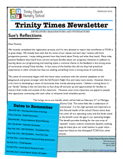 TCNS - FEB 2015 - Trinity Church Nursery School