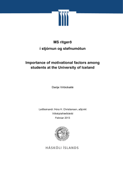 MS ritger&eth; &iacute; stj&oacute;rnun og stefnum&oacute;tun Importance of motivational