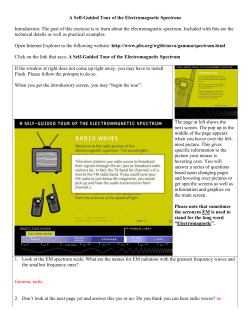 A Self-Guided Tour of the Electromagnetic Spectrum Introduction