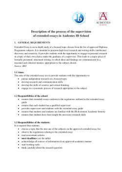 Extended essays policy