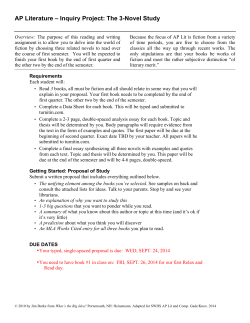 AP Literature &ndash; Inquiry Project: The 3-Novel Study