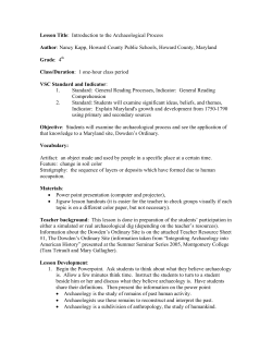 Lesson Title: Introduction to the Archaeological Process Author