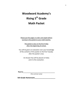 5th Grade Math Packet