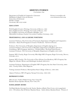 Kristen Iversen - McMicken College of Arts and Sciences