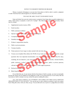 Notice to Judgment Debtor