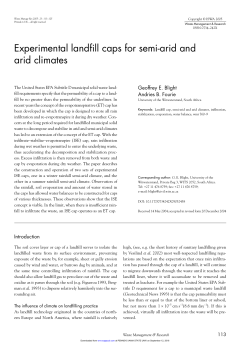 Experimental landfill caps for semi-arid and arid climates