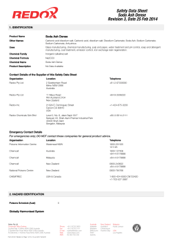Redox Pty Ltd - Safety Data Sheet Soda Ash Dense Revision 3