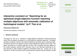 Interactive comment on &ldquo;Searching for an optimized single