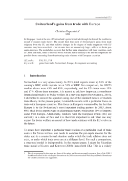 Switzerland`s gains from trade with Europe