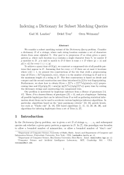 Indexing a Dictionary for Subset Matching Queries