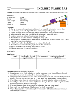 Inclined Plane Lab