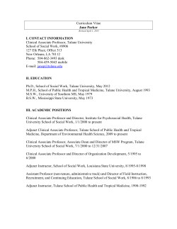 CURRICULUM VITA - Tulane School of Social Work