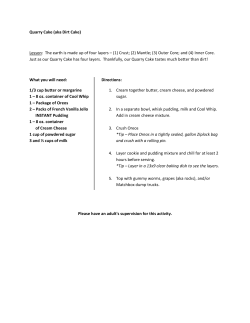 Quarry Cake (aka Dirt Cake) Lesson: The earth is made up of four