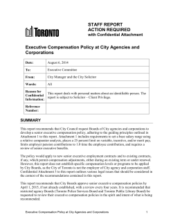 STAFF REPORT ACTION REQUIRED Executive