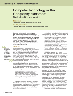 Computer technology in the Geography classroom