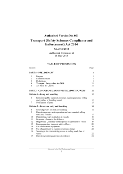 Transport (Safety Schemes Compliance and Enforcement) Act 2014