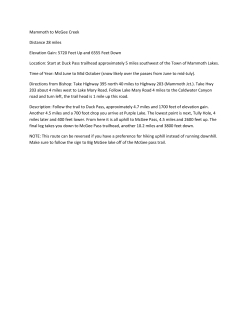 Mammoth to McGee Creek Distance 28 miles Elevation Gain: 5720