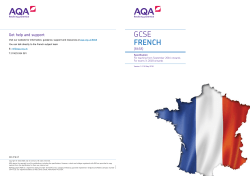 GCSE French Specification Specification for first teaching in 2016
