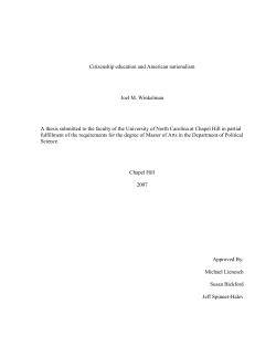 Citizenship education and American nationalism Joel M. Winkelman