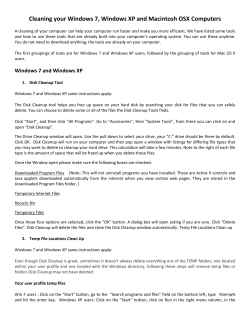 Cleaning your Windows 7, Windows XP and Macintosh OSX