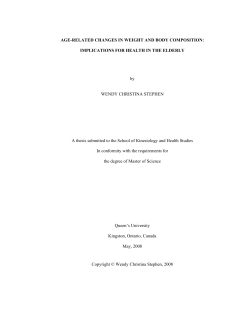 AGE-RELATED CHANGES IN WEIGHT AND BODY COMPOSITION