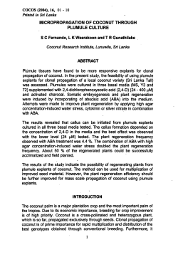 MICROPROPAGATION OF COCONUT THROUGH