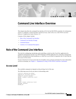 Command Line Interface Overview