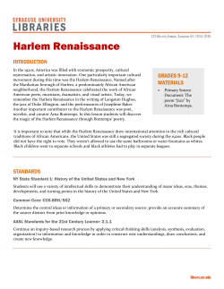 Harlem Renaissance - Syracuse University Libraries