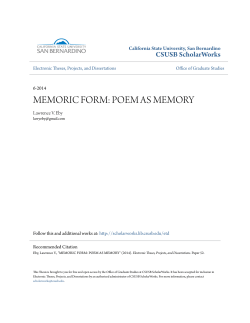 memoric form: poem as memory
