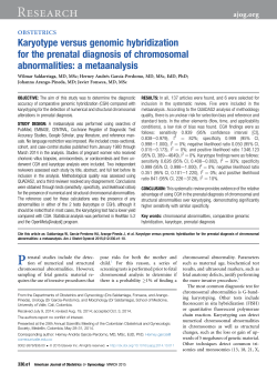 Karyotype versus genomic hybridization for the prenatal diagnosis of