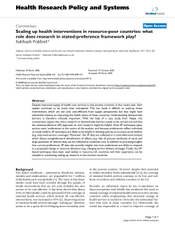 Scaling up health interventions in resource