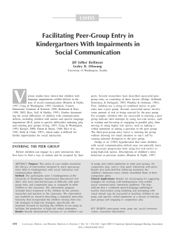 Facilitating Peer-Group Entry in Kindergartners With Impairments in