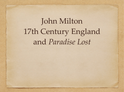Milton and Paradise Lost